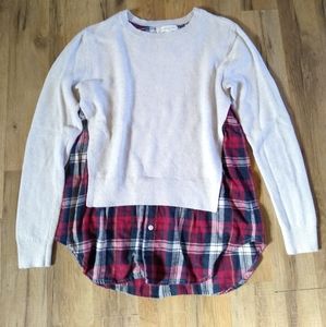 Treasure & Bond Plaid Layered Sweater